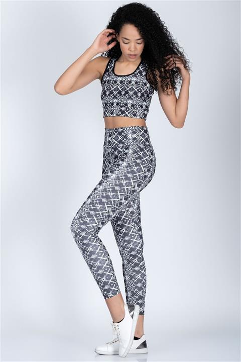 vonda wear Kadın Gri Desenli Sporcu Büstiyer-0215