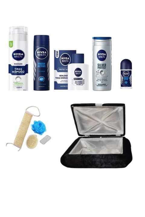 Nivea Damat Nişan Söz Çeyiz Sandığı Bohça Seti Ve Banyo Lif Seti