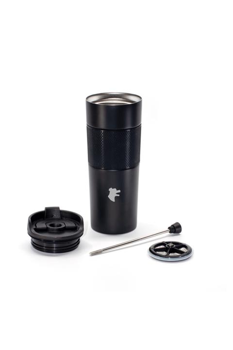 Thermohis Inverno 500ml Siyah French Press Lazer Baskılı Mug Termos