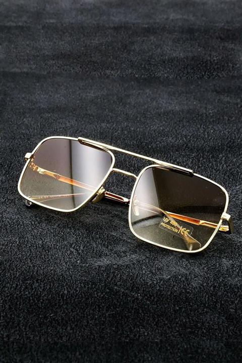 BLUE MOON GLASSES Reynmen Unisex Pilot Model Gold Çerçeve Kahvereni Degrade Cam Güneş Gözlüğü