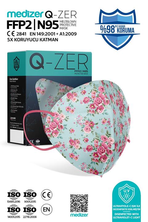 Medizer Qzer Madame Spring Desenli N95 Maske 10 Adet