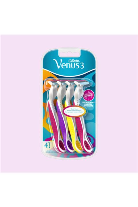 Gillette Venüs 3 Tek Kullanımlık Kadın Traş Bıçağı 4 Lü