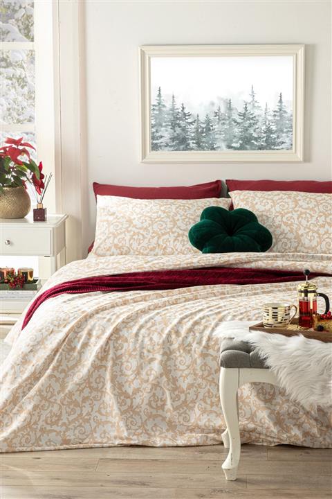 English Home Royal Sroll Pamuk Çift Kişilik Nevresim Takımı 200x220 Cm Gold-yılbaşı Özel