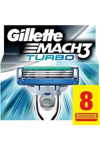 Gillette Mach 3 Turbo 8'li Yedek Tıraş Bıçağı Karton Paket