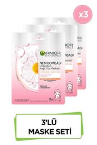Garnier Hassas ve Kuru Ciltler için Nem Bombası Dinlendirici Kağıt Yüz Maskesi 3'lü Set 36005419456472