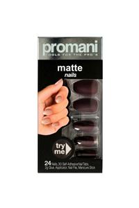 Promani Matte Takma Tırnak Kiti Koyu Bordo Pr-5018