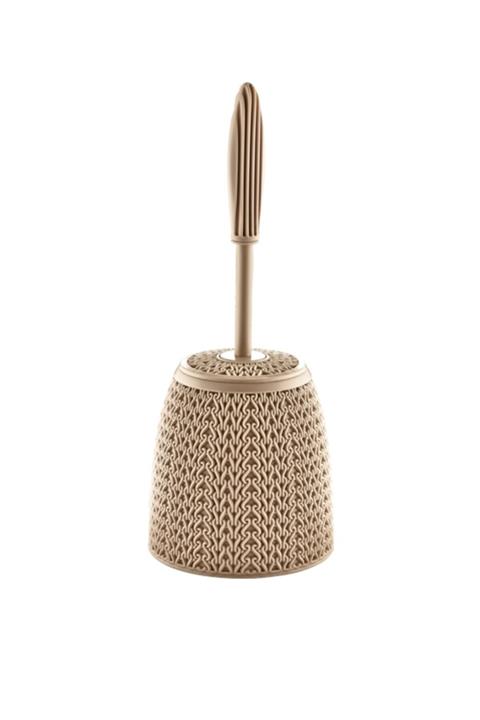 ikatem Örgü Desenli Klozet Tuvalet Fırçası Krem