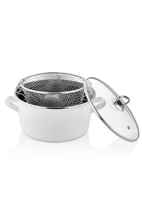 Paçi Beyaz Kızartma Tenceresi 22 cm Renkli 4.5 lt