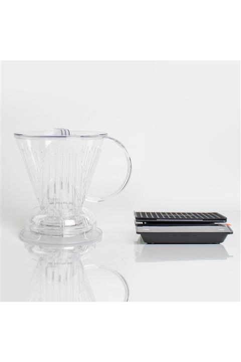 Clever Dripper Akıllı Kahve Demleyici Şeffaf) + Fujika Hassas Kahve Tartısı