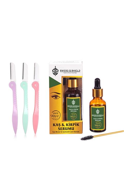 Sword & Shield Kaş Ve Kirpik Serumu + 3'lü Kaş Usturası
