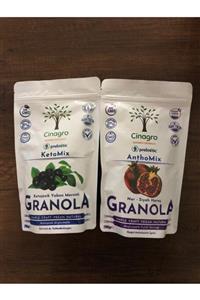 Cinagro Goodies Ketojenik Yaban Mersinli Ketomix Granola ve Antosiyaninli Nar Siyah Havuç Anthomix Granola