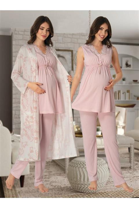 Effort Pijama Zerre Bebe Kadın Lohusa Hamile Pijama Takım Sabahlık