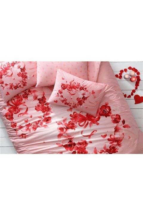 Taç Roses Pembe Çift Kişilik Nevresim Takımı