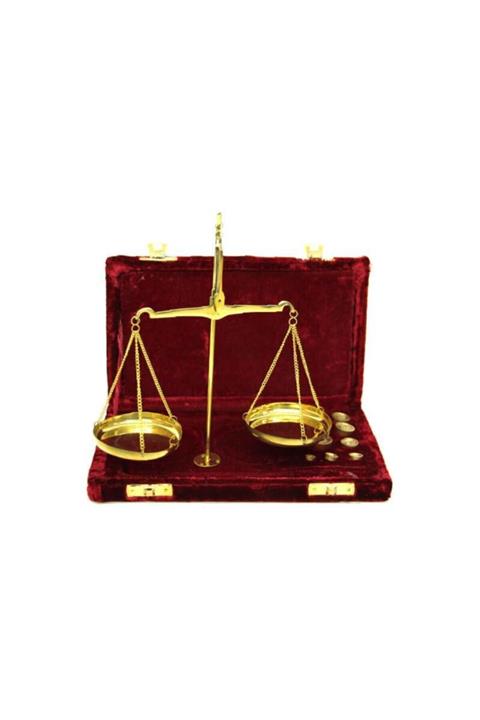 MağazanYanında Terazi 100gr Kadife Kutulu Ahşap Kadife Kaplı Hediyelik