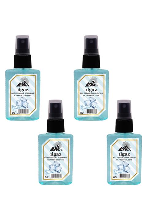 ILGAZ Elegance Series 4'lü Sprey Ice Fresh Kolonyası 4 X 50 Ml 80 Derece Çanta Boy Kolonya