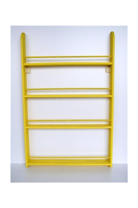 ŞAHİN MOBİLYA Çocuk Odası Ahşap Montessori 4 Raflı Kitaplık Sarı 120x80 Cm