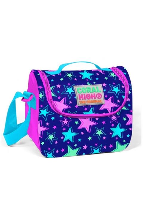 Coral High Lacivert Yıldız Desenli Termoslu Beslenme Çantası Kız Çocuk