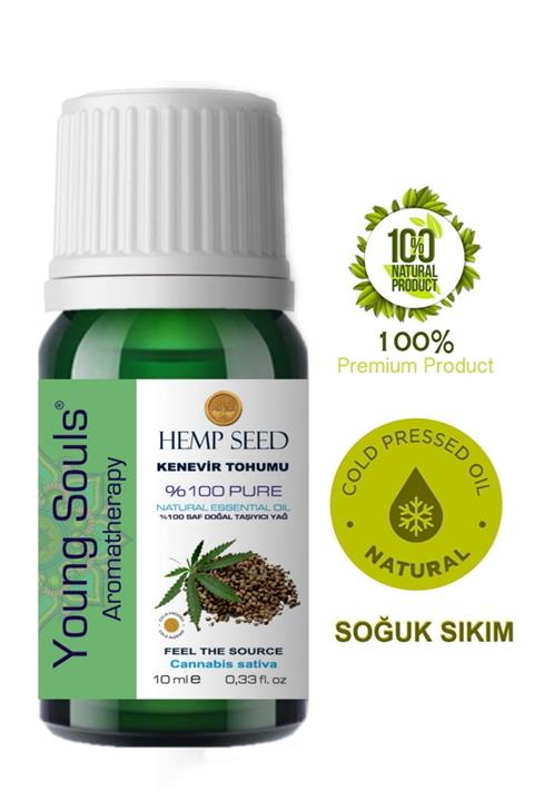 YOUNG SOULS Aromaterapi Kenevir Tohumu (bitkisel Sabit) Yağ % 100 Natural 10 Ml