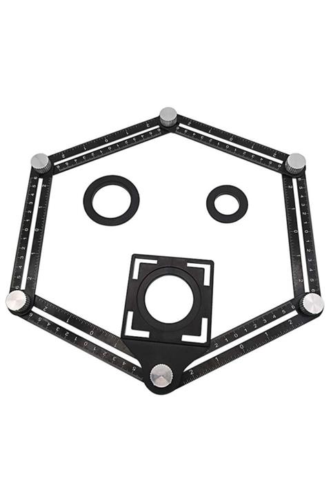 Rox Wood 0071 Alüminyum Çok Fonksiyonlu Delik Şablon Cetveli
