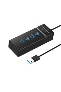 BERRE Yapıştırılabilir Işıklı 4 Port Usb Hub 3.0 Usb Çoklayıcı Çoğaltıcı 120 Cm Kablo