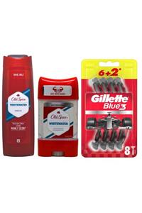 Old Spice Erkek Bakım Seti Whitewater Gillette Blue3 Nitro