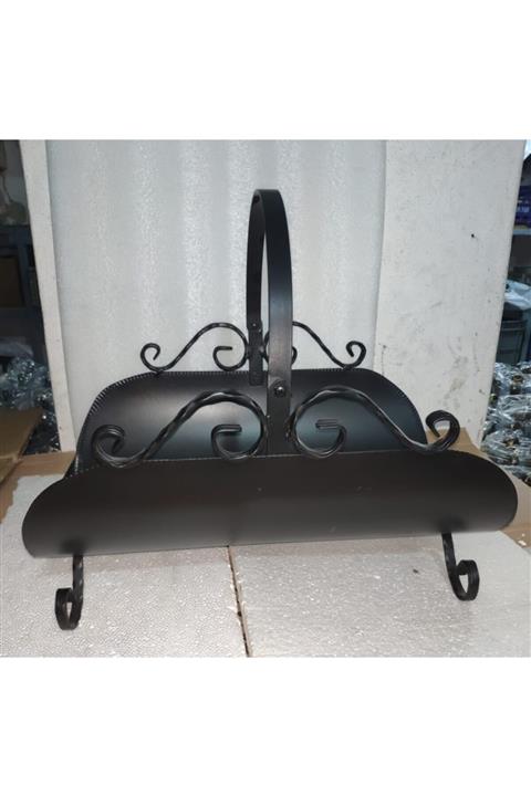 sanatşömine Sanat Şömine - Açık Sepet Odun Kovası Siyah