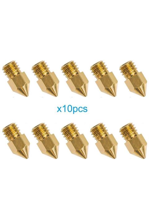 Filamentmarketim 10 Adet Mk8 Nozzle-ender 3 Bluer Ender 5 3d Yazıcı Uyumlu