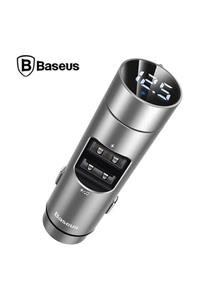 Baseus Energy Column Bluetooth 5.0 Araç Mp3 Dual Usb Araç Şarjı Gümüş