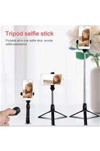 Twinix Siyah Kablosuz Kumandalı Telefon Selfie Çubuğu Monopad Ayaklı Tripod Bluetooth