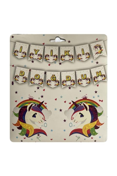BalonEvi Iyi Ki Doğdun Banner Unicorn Temalı