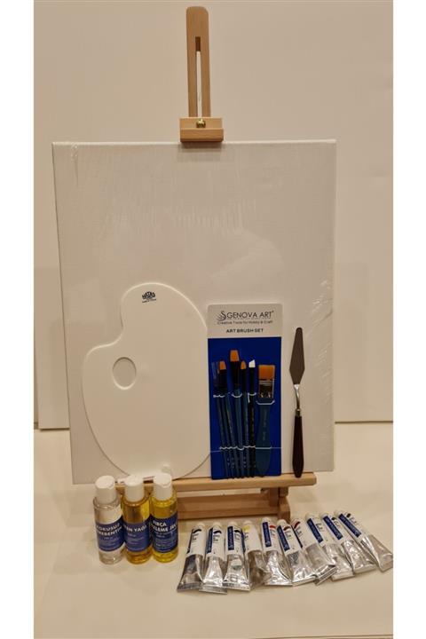 Cenova Art Profesyonal A Kalite Yağlı Boya Başlangıç Seti ( Şovale, 37ml Y.boyalar, Fırça Seti, Terebentin )