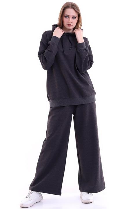 ESPİNA Kadın Antrasit Bol Paça Eşofman Takım