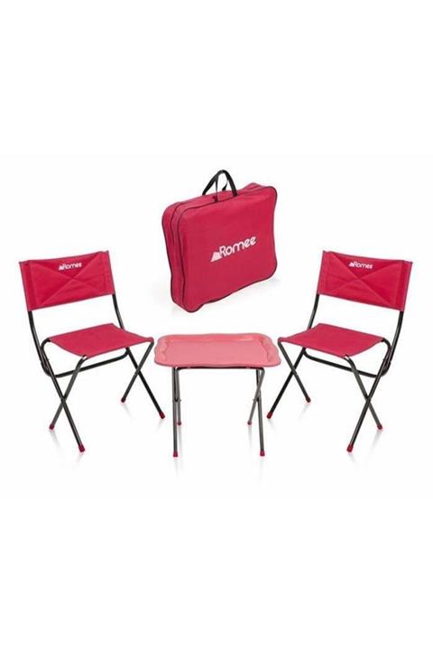 Ucuzkervan Çantalı Balıkçı Seti - Katlanır Sandalye Sehpa - Bordo