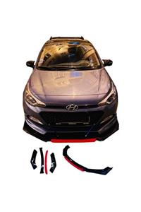 carlone Kırmızı Renkli Hyundai I20 Uyumlu Ön Lip 4 Parça