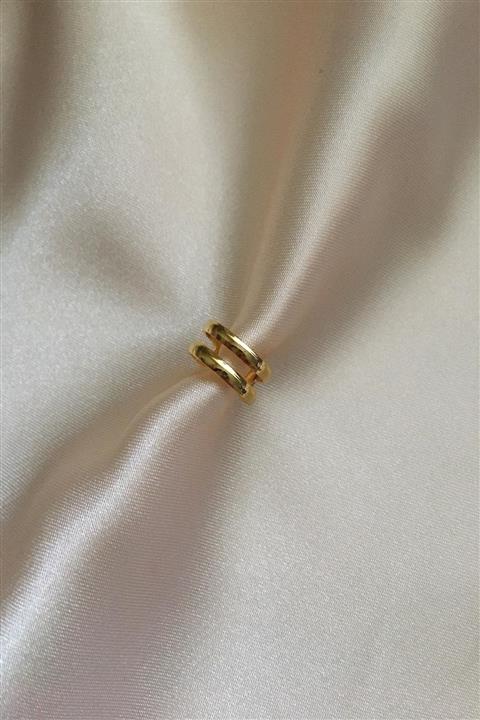 Gökçinin Atölyesi Kdın Gold Çift Sıralı Basic Earcuff Küpe