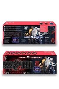 KR GAME Acl K20 Set Oyuncu Gaming Klavye Mouse Mousepad Kulaklık Seti 4 In 1