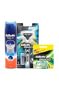 Gillette * Mach 2 Up+sensitive 4'lü Yedek+200 ml Proglide Gel