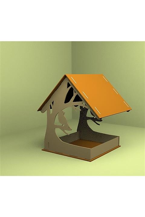 Ahşap Doğa Kuşları Kuş Yemliği