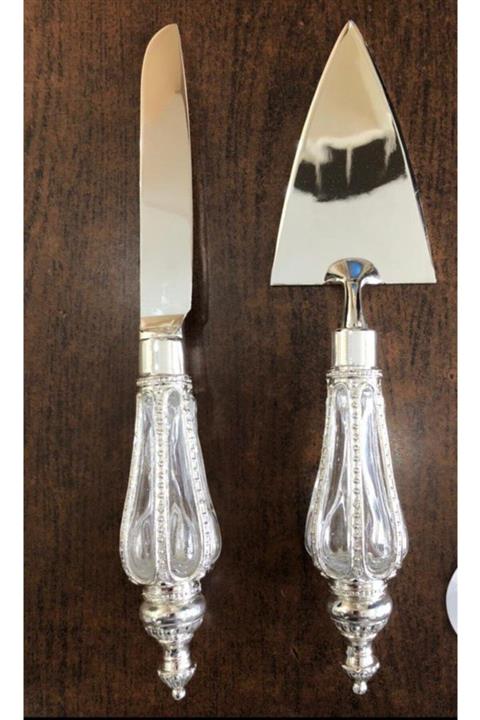 LKM Gümüş Büyük Servis Spatula Bıçak Set 792