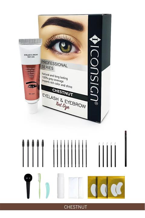 iconsign ® Kaş & Kirpik Boyama Seti 30 ml Kestane