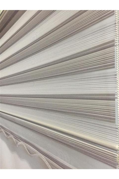 yağmur zebra Gri Lila Sim Detaylı Çizgili Zebra Stor Perde