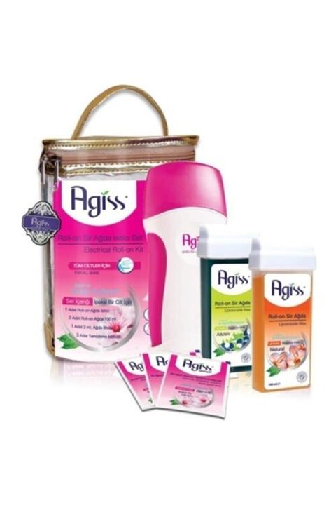 AGISS Easyso Çantalı Set + Makine + Roll-on Sir Ağda Isıtıcı Set