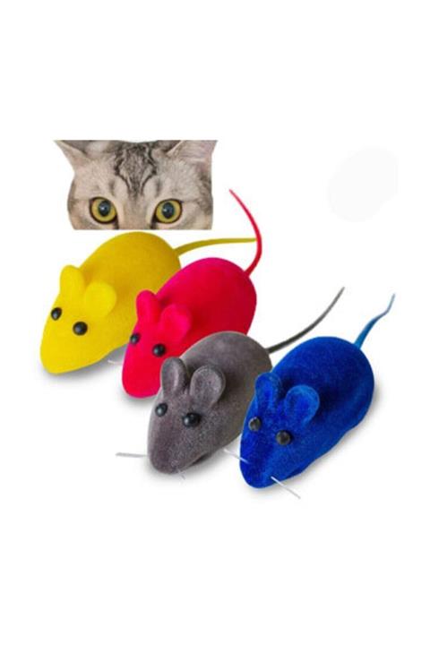 Lion Kedi Oyuncağı Öten Fare 4 Adet Farklı Renk
