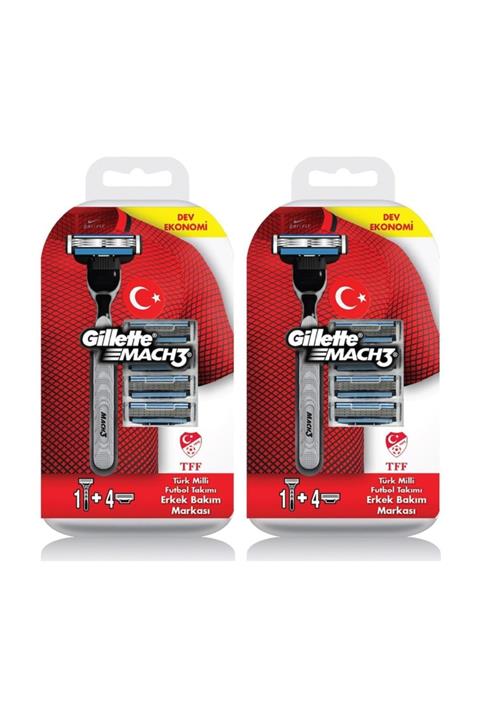 Gillette Tıraş Makinesi Mach-3 + 5 Başlık X 2 Adet