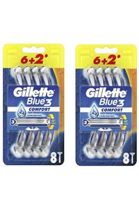 Gillette Blue3 Comfort Kullan-at Tıraş Bıçağı 8'li X 2 Paket