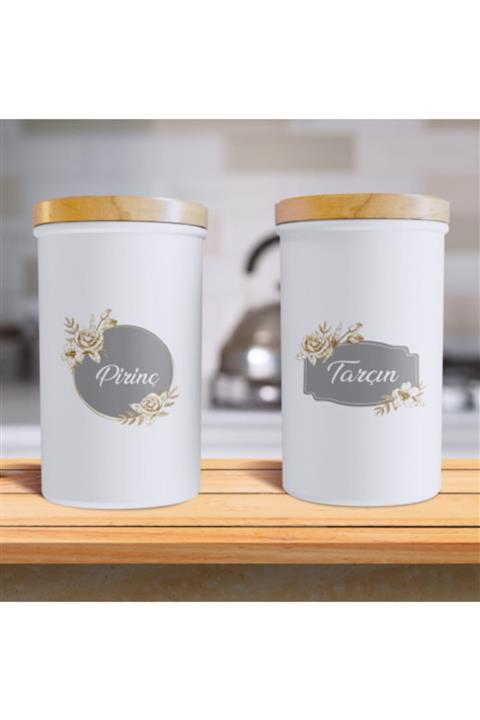 colortouch 60 Adet Mutfak Gri Baharat-bakliyat Sticker-kavanoz Etiketi