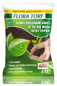 YEŞİLİMARKET Flora Torf Saksı Çiçek Toprağı Perlit Katkılı 3 Litre