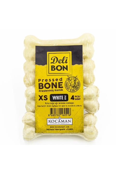 Delibon Deri Köpek Çiğneti Pres Kemik 4x7cm 7cm Natural