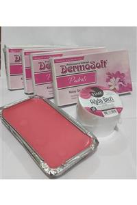 DERMOSOFT Kalıp Ağda Pembe Pudralı 400 ml X 4 Ad ve  10 mt Ağda Bezi