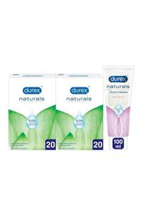 Durex Naturals Prezervatif Ekstra Avantaj Paketi 40'lı + Naturals Ekstra Hassas Kayganlaştırıcı Jel 100ml